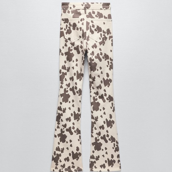 ZARA Cow Flared Skinny Jeans (US 6) 🐄 NWT - Picture 4 of 12